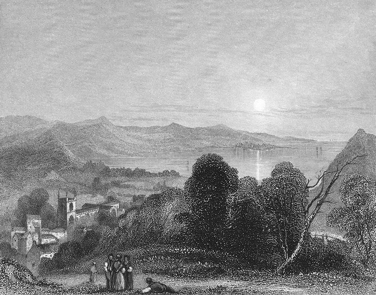 Associate Product WALES. Bangor Cathedral Beaumaris 1836 old antique vintage print picture