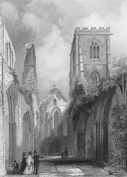 Associate Product WALES. Llandaff Cathedral Nave 1836 old antique vintage print picture
