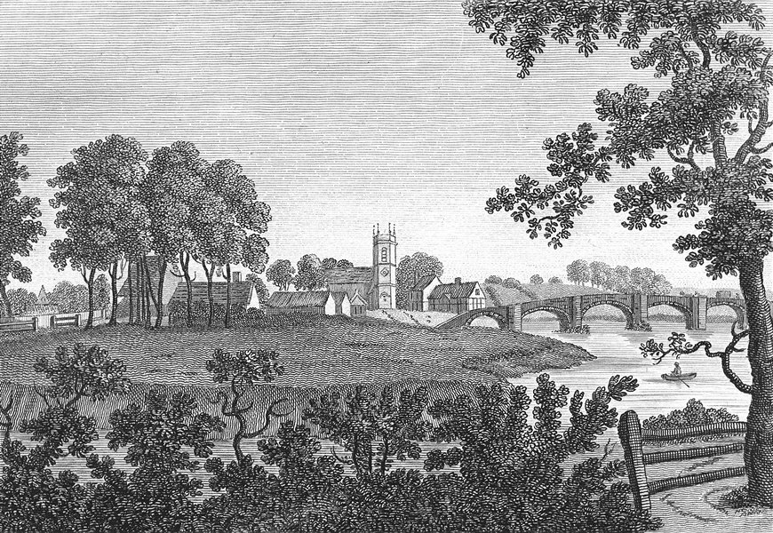 Associate Product WALES. Bangor Church & bridge. Flint. Grose. 18C 1795 old antique print