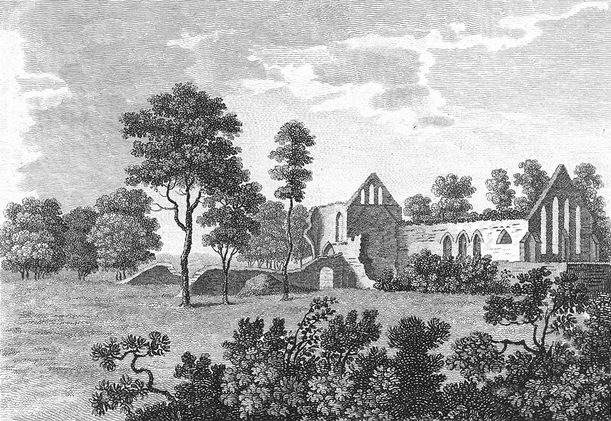 Associate Product FLINTSHIRE. Basingwerk Monastery. Flint. Grose. 18C 1795 old antique print