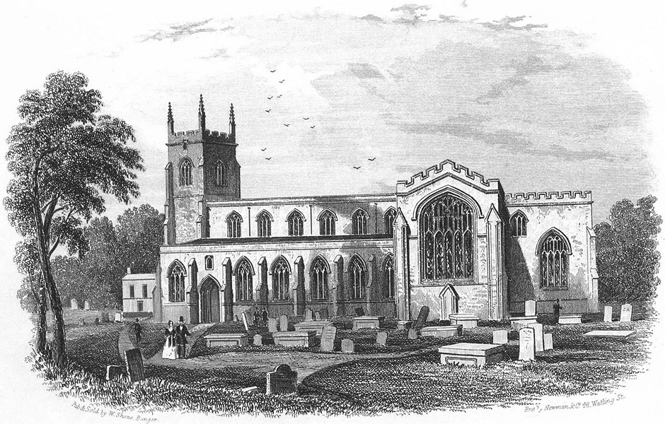 Associate Product WALES. Bangor Cathedral. Newman 1850 old antique vintage print picture