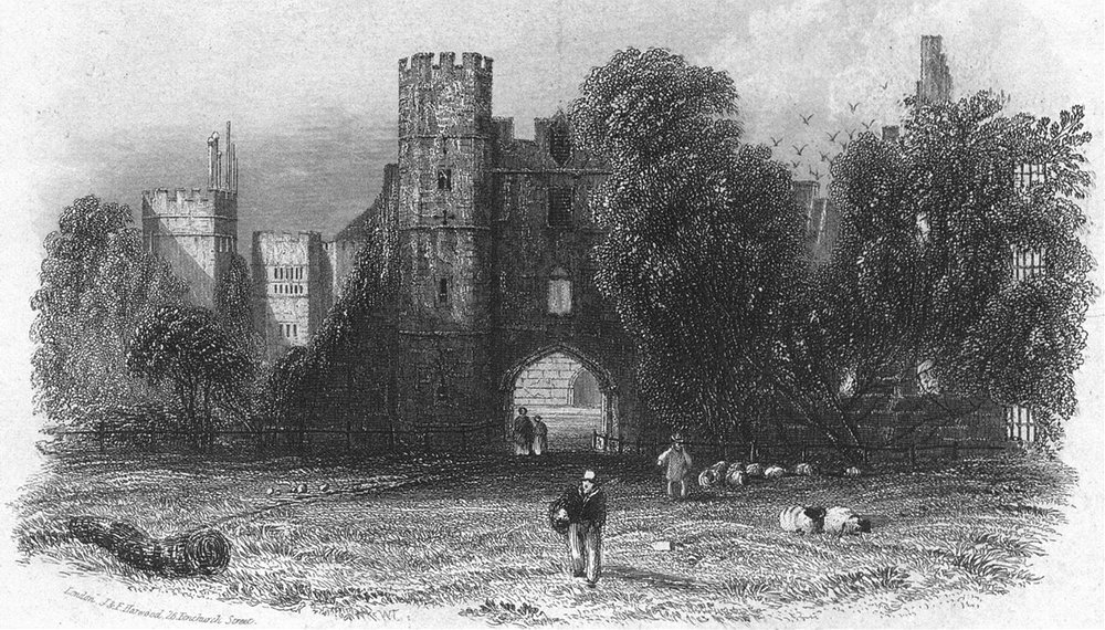 SUSSEX. Cowdray Ruins c1855 old antique vintage print picture