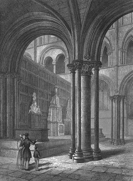 Associate Product SUSSEX. Chichester Cathedral Presbytery 1836 old antique vintage print picture