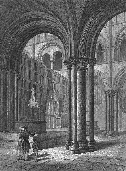 Associate Product SUSSEX. Chichester Cathedral Presbytery 1860 old antique vintage print picture