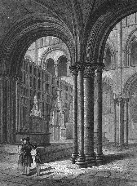 Associate Product SUSSEX. Chichester Cathedral Presbytery 1836 old antique vintage print picture