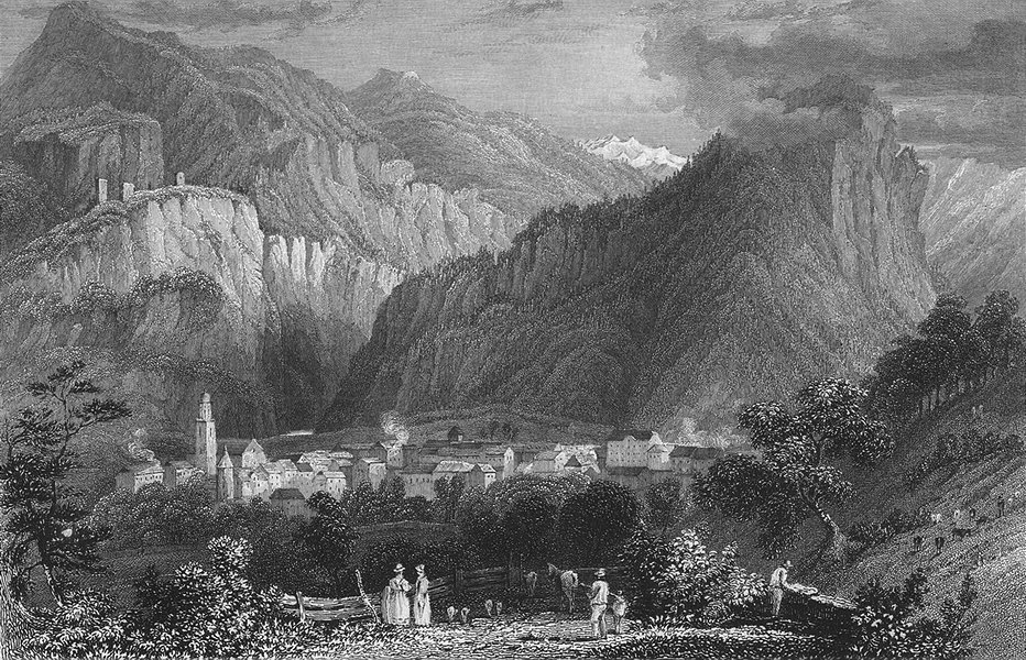 GERMANY. Tusis. Tombleson 1830 old antique vintage print picture