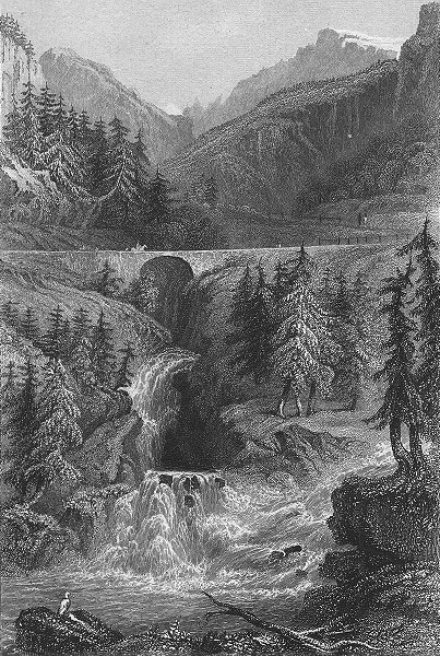 Associate Product GERMANY. Waterfalls, Rofflen. Tombleson 1830 old antique vintage print picture