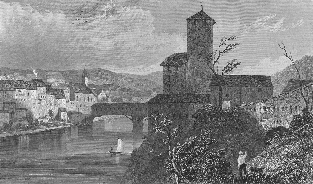 SWITZERLAND. Eglisau. Germany. Tombleson 1830 old antique print picture