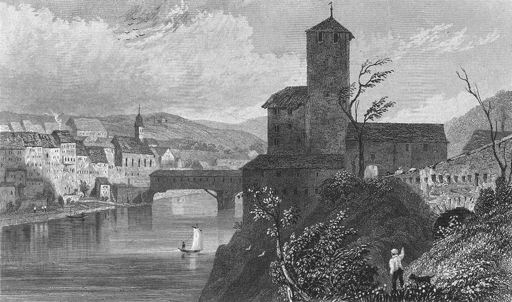 SWITZERLAND. Eglisau. Germany. Tombleson 1830 old antique print picture