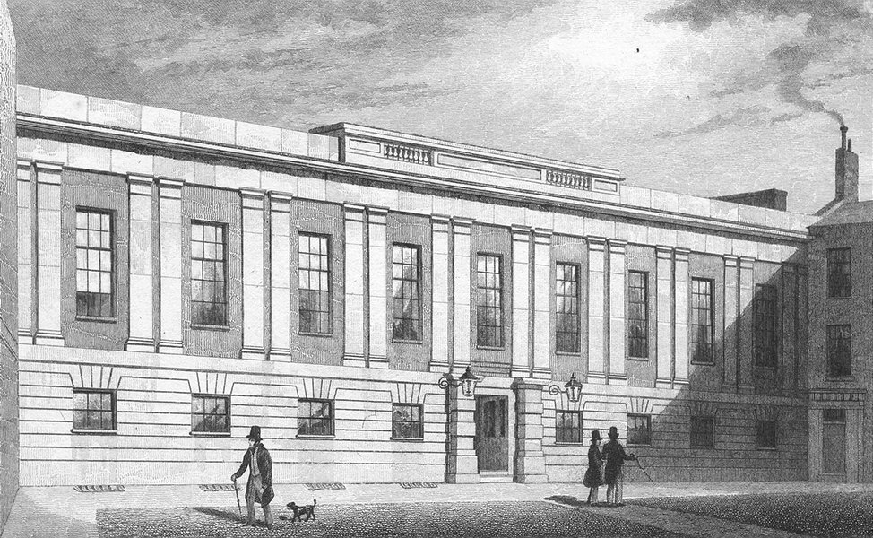 Associate Product BUILDINGS. Grocers Hall, Poultry 1829 old antique vintage print picture