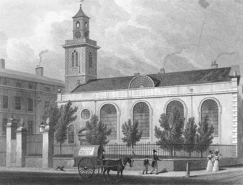 Associate Product LONDON. St Mary, Aldermanbury 1829 old antique vintage print picture