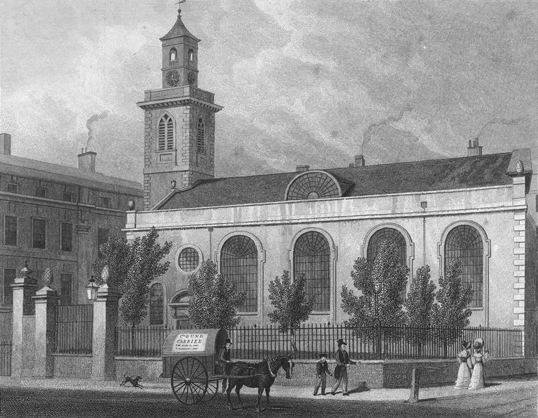 Associate Product LONDON. St Mary, Aldermanbury 1830 old antique vintage print picture