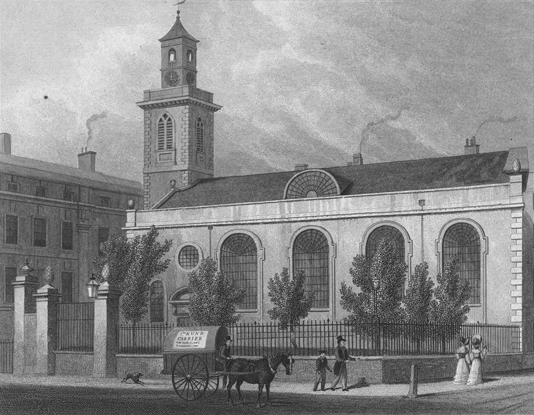 Associate Product LONDON. St Mary, Aldermanbury 1830 old antique vintage print picture