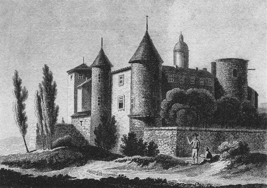 FRANCE. Chateau De La Motte c1830 old antique vintage print picture
