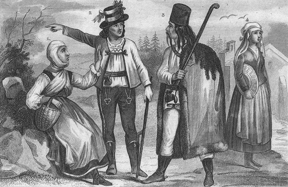 AUSTRIA. Peasants Slave Comita Neutra Hungary c1830 old antique print