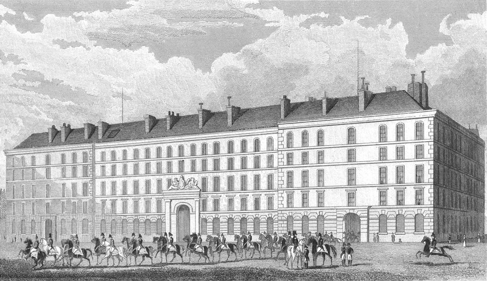 Associate Product PARIS. Hotel Carde Corps. military, horseback 1834 old antique print picture