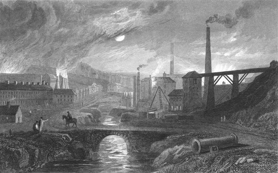 Associate Product MONMOUTHSHIRE. Nant Glo. Gastineau iron works 1831 old antique print picture