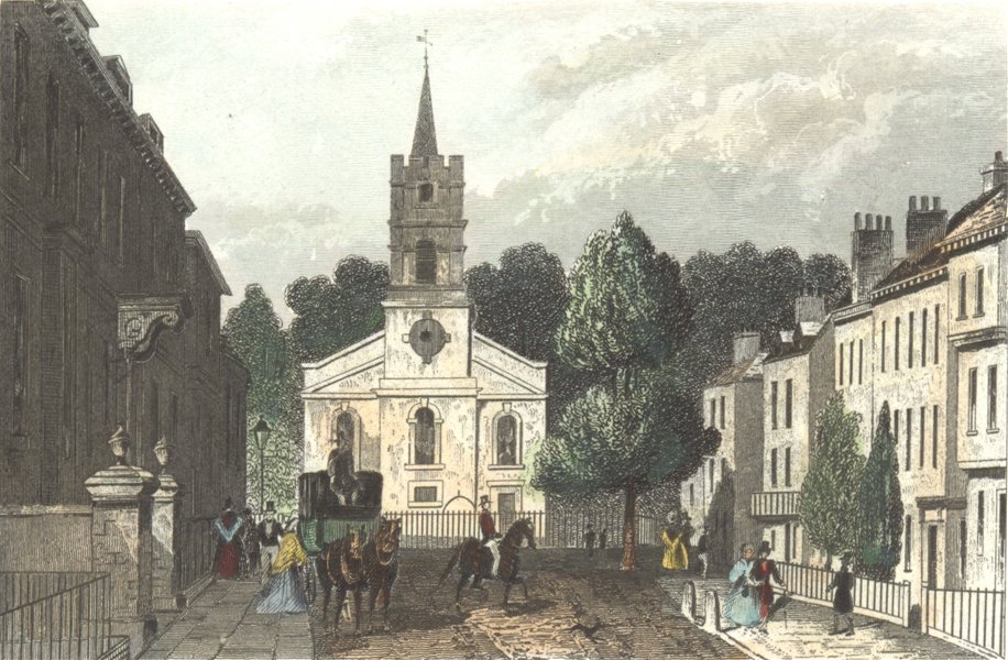 HAMPSTEAD. Church St. DUGDALE 1835 old antique vintage print picture