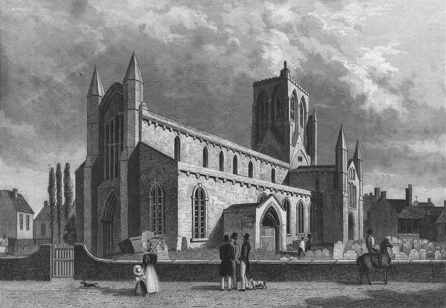 Associate Product LINCS. Great Grimsby Church. Saunders 1836 old antique vintage print picture