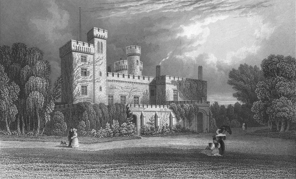Associate Product ISLE OF WIGHT. East Cowes Castle, John Nash c1840 old antique print picture