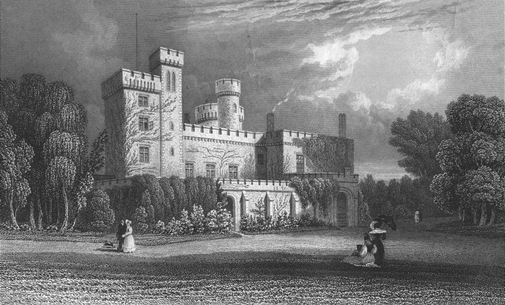 ISLE OF WIGHT. East Cowes Castle, John Nash c1840 old antique print picture