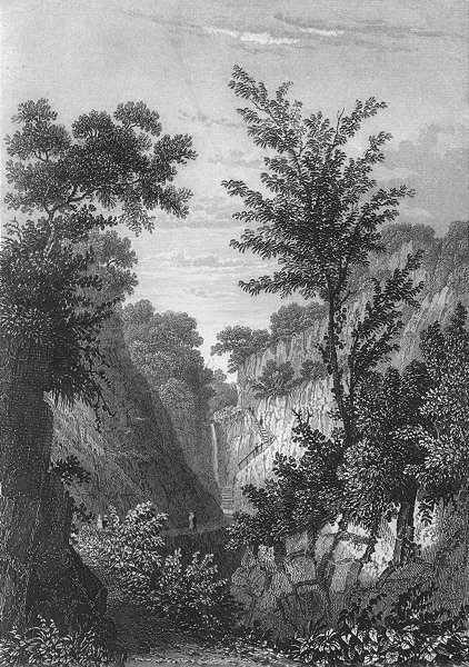 IOW. Head of Shanklin Chine c1840 old antique vintage print picture