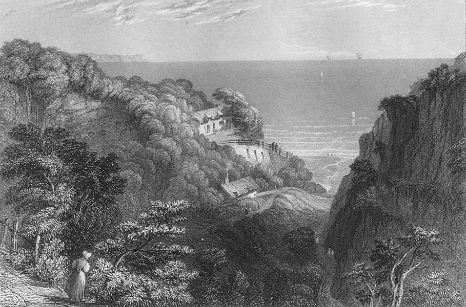 Associate Product IOW. Shanklin Chine-Bartlett c1840 old antique vintage print picture