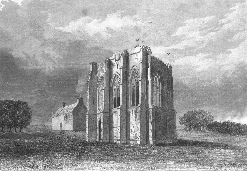 LINCS. Whykam Chapel. Saunders 1836 old antique vintage print picture