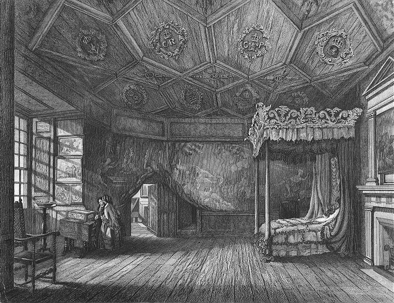 Associate Product SCOTLAND. Queen Mary's bedroom Holyrood Palace c1800 old antique print picture
