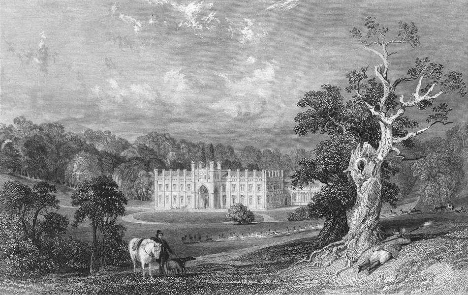 LEICS. Donnington Hall, Leicestershire. Allom 1836 old antique print picture