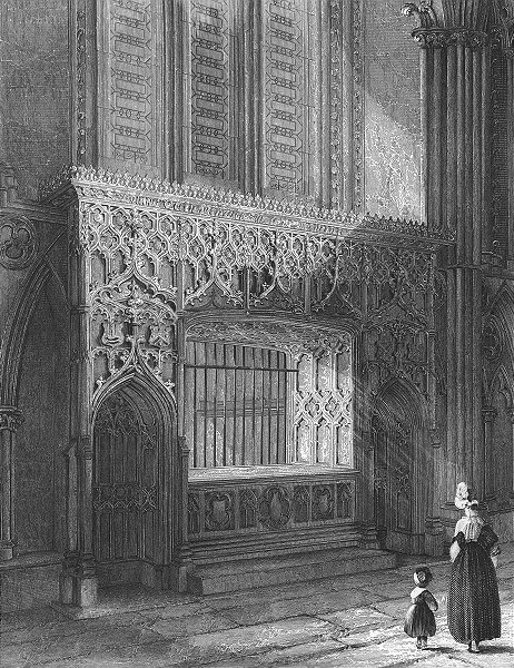 Associate Product LINCOLN. cathedral Bishop Longlands monument 1836 old antique print picture