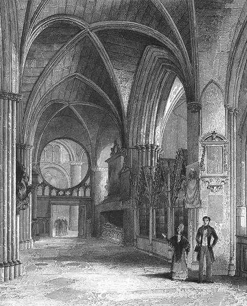 Associate Product OXON. Oxford cathedral North Aisle of Choir 1836 old antique print picture