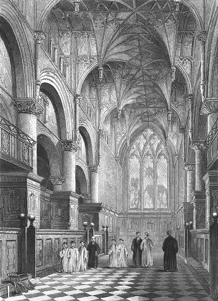 OXON. Oxford cathedral Choir 1836 old antique vintage print picture