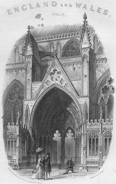 Associate Product LINCS. Lincoln cathedral south entry 1860 old antique vintage print picture