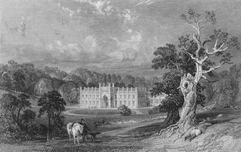 Associate Product LEICS. Donnington Hall, Leicestershire. Allom 1836 old antique print picture