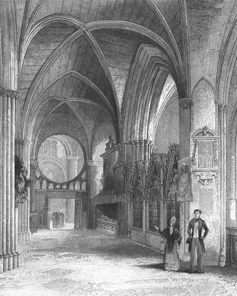 Associate Product OXON. Oxford cathedral North Aisle of Choir 1836 old antique print picture