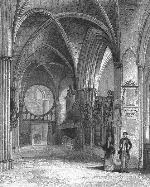 Associate Product OXON. Oxford cathedral North Aisle of Choir 1860 old antique print picture