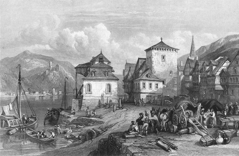 GERMANY. St Goar, Rhine. Wright 1841 old antique vintage print picture