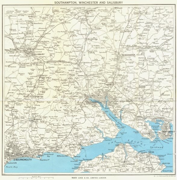 Associate Product HAMPSHIRE Southampton Winchester Salisbury Bournemouth New Forest 1963 old map
