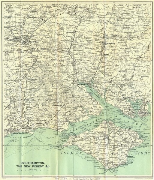 Associate Product SOUTHAMPTON ENVIRONS Isle of Wight New Forest Bournemouth Winchester 1930 map