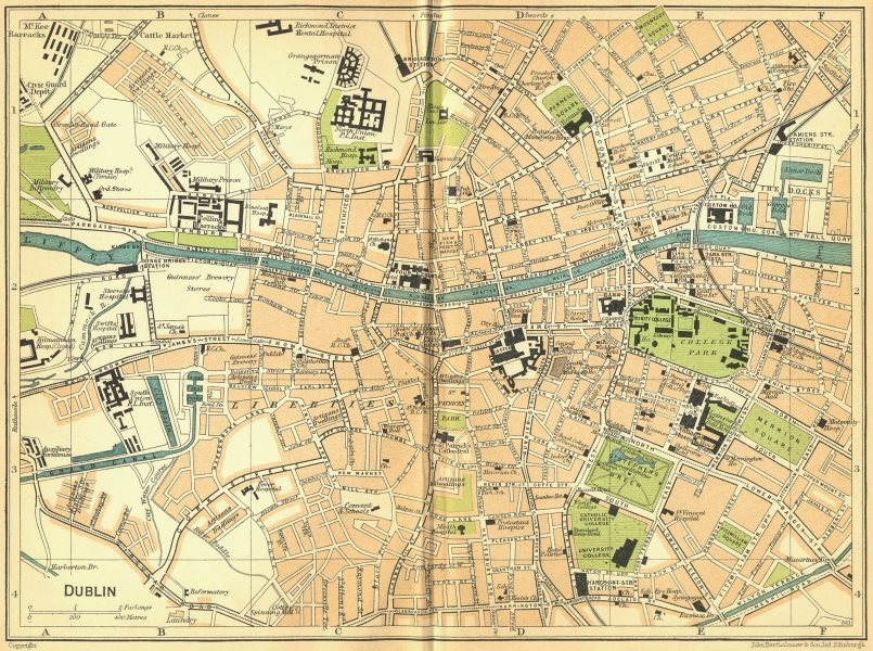 IRELAND. Dublin 1932 old vintage map plan chart