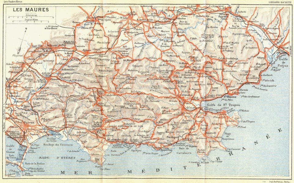 Associate Product VAR. Les Maures St Tropez Ste Maxime Frejus 1926 old vintage map plan chart
