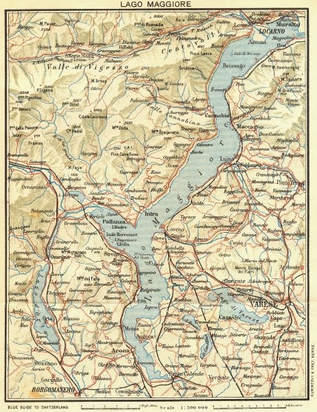 Associate Product ITALY. Lake Maggiore 1923 old vintage map plan chart
