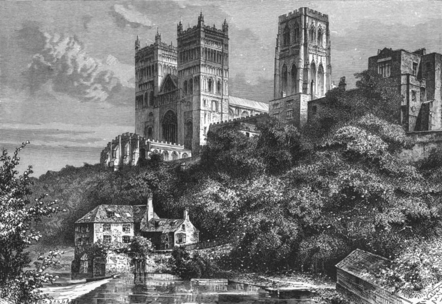 Associate Product DURHAM. Cathedral c1885 old antique vintage print picture