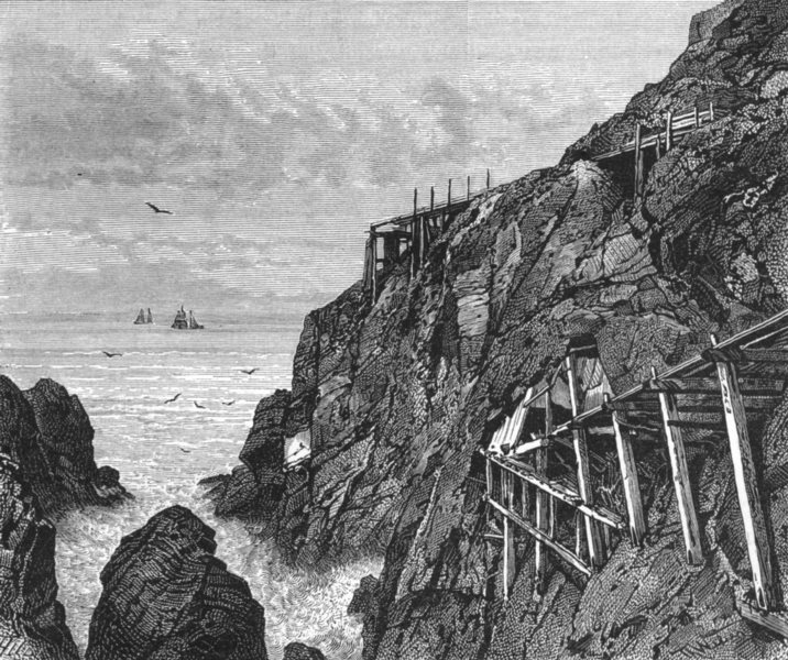Associate Product CORNWALL. Botallack mine c1885 old antique vintage print picture