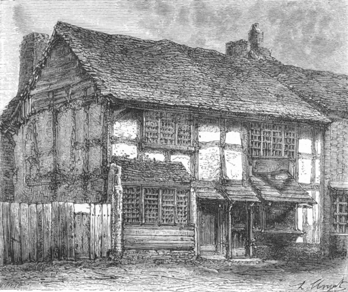 Associate Product GLOS. Shakespeare's House c1885 old antique vintage print picture