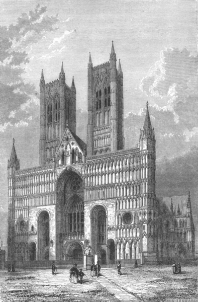 Associate Product LINCS. Lincoln cathedral c1885 old antique vintage print picture
