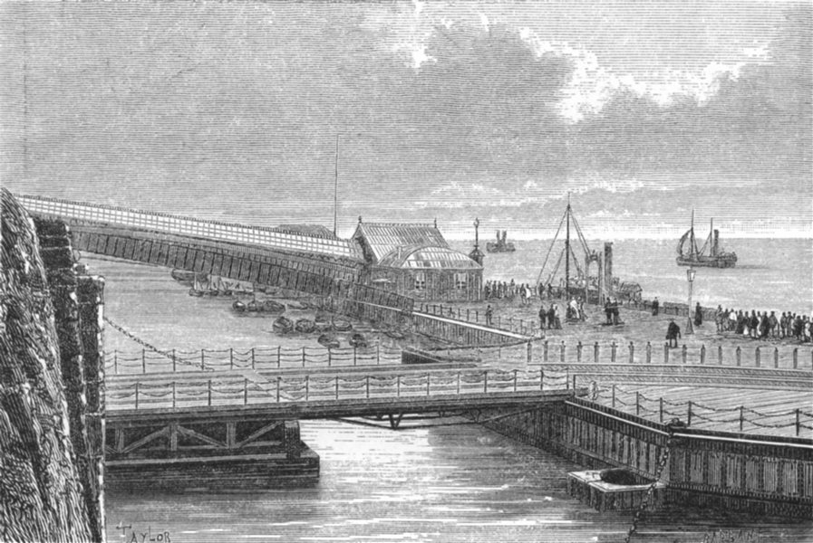 Associate Product LIVERPOOL. Landing-Stage c1885 old antique vintage print picture