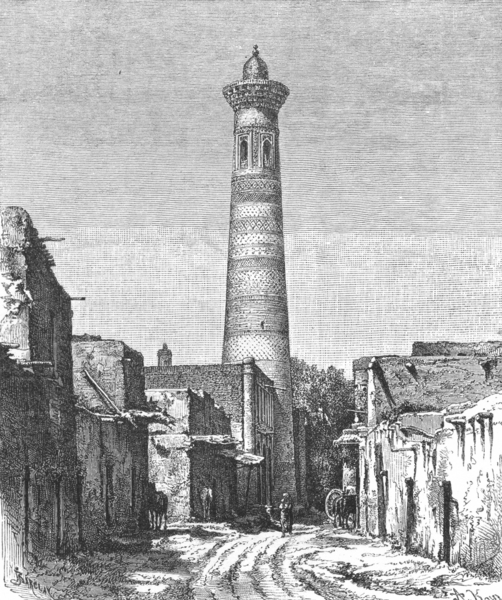 Associate Product UZBEKISTAN. A Minaret in Khiva c1885 old antique vintage print picture