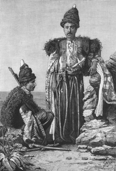 Associate Product TURKEY. Types & Costumes-Kurdish Gentlemen c1885 old antique print picture